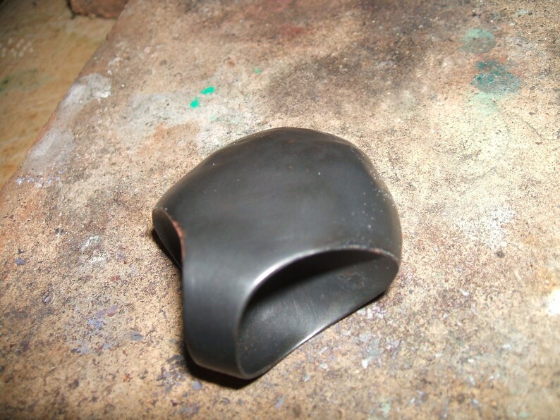 oxidized black copper hollow and light weight ring. Nordic statement ring bubble shaped very big ring