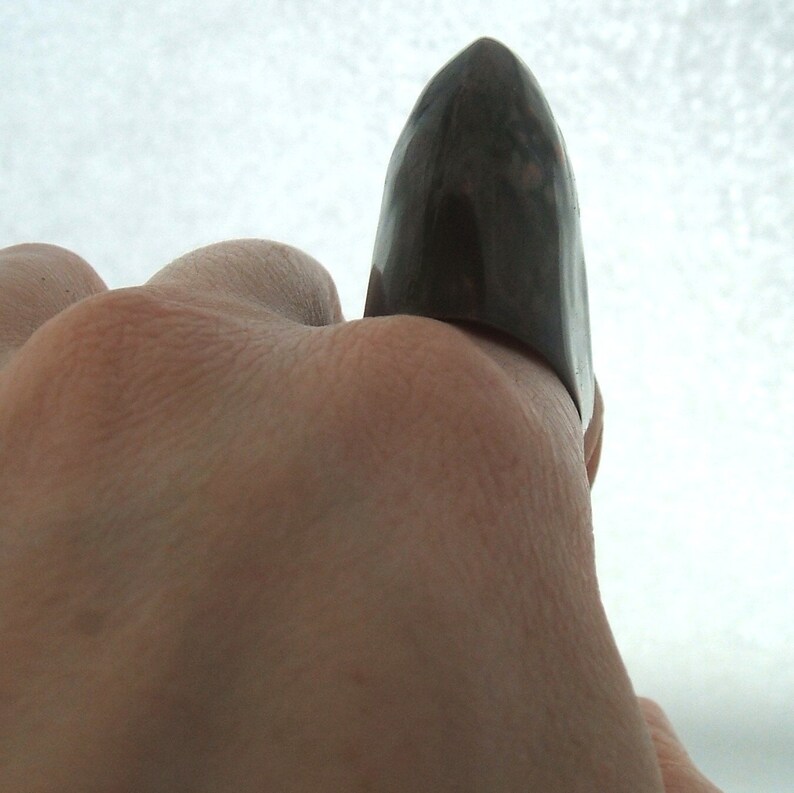 oxidized black copper hollow and light weight ring. Nordic statement ring bubble shaped very big ring