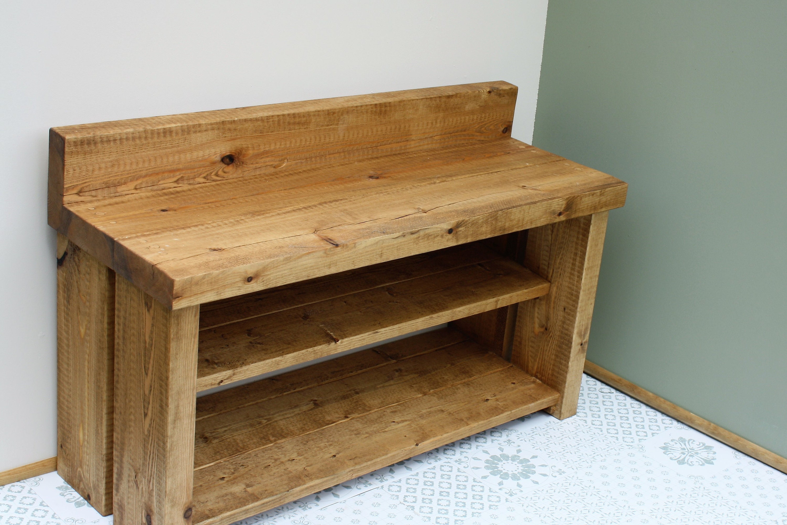 Rustic Shoe Rack / Boot Storage Bench – Rusticabby