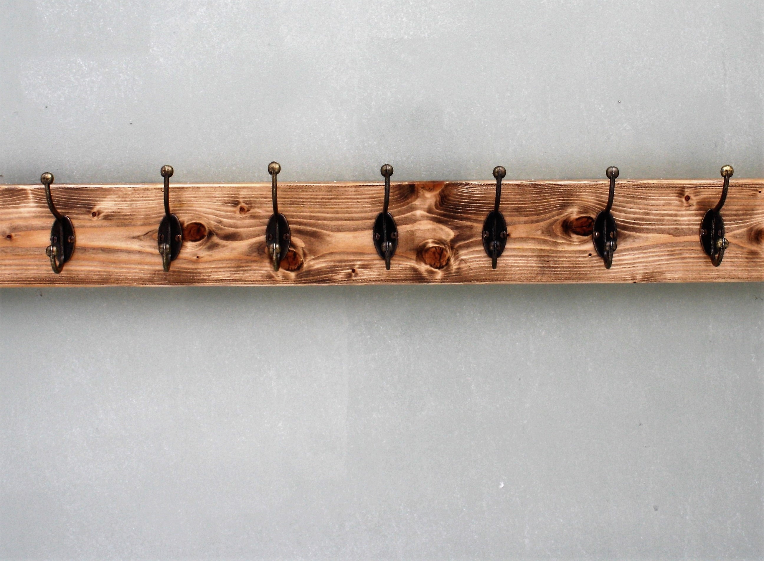Coat Rack solid oak vintage retro style cast iron coat hooks handmade –  Niche Emporium