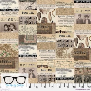 Palette Neutral Collage by Tim Holtz for Freespirit - Sold by the Half Yard