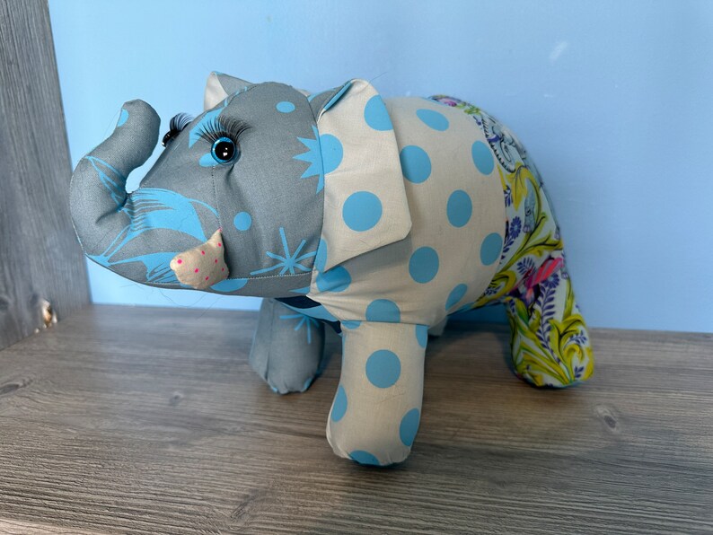 Funky Friends Factory Blue Elephant in Tula Pink Everglow and - Etsy