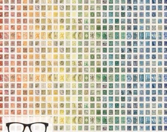 Palette Multi Stamps in Multi by Tim Holtz for Freespirit - Sold by the Half Yard