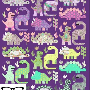 Dinosaurs Quilt Kit and Pattern by Elizabeth Hartman featuring Roar by Tula Pink for Freespirit