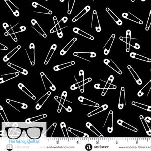 Iconic Pins in Leather by Libs Elliott for Andover A-1226-K - Sold by the Half Yard