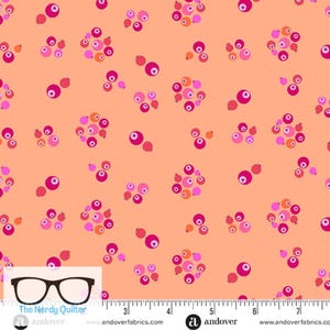 Preorder: Perfect Day Bleubs in Orange by Libs Elliott for Andover A-10219-O - Sold by the Half Yard