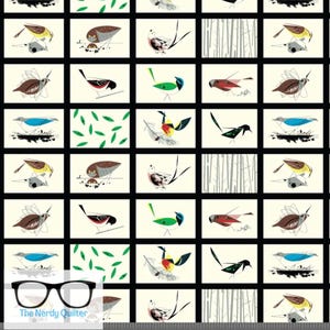 Preorder: Charley Harper Western Birds Patch Poplin by Charley Harper for Birch Fabrics - Birch 10 Year Anniversary
