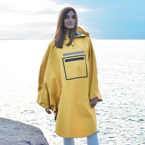 woman in raincoat
