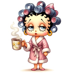 Betty boop Mamá lindo png,buenos días png,Sublimaciones occidentales png,buenos días PNG,Descargas de diseños,PNG Clipart,Camisa,Descarga de sublimación