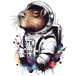 Capibara-kosmonaut png, jpg-sublimatie, mevrouw Capibara png, capibara-kosmonaut png, capybara-ruimte png, clipart-kosmonaut capibara png