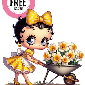 Hermoso jardín lindo, PNg JPg, flor de jardín verde, diseño de camiseta png, Descargar, Betty Boop PNG, Diseño de sublimación de vaquera jardín de la casa Png