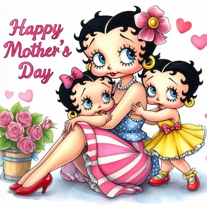 Betty Boop Buona Festa della Mamma PNG,JPg,trasparente, Cowgirl sublimazione png,digitale, Cowgirl Festa della Mamma png, Cowgirl Mamma png