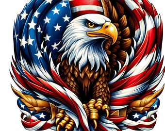 Flaga orła PNG Patriotyczna flaga orła USA Clipart Amerykański orzeł Użytek komercyjny Przezroczysty clipart Flaga orła Sublimacja Orzeł Stanów Zjednoczonych