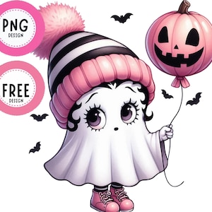 Betty boop Boo Sheet, lindo fantasma sarcástico, divertido fantasma png, diseño de camisa fantasma, divertido clipart de Halloween, lindo fantasma png, png espeluznante, boo png, bruh png