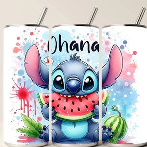 Cute Stitch 20 oz Sandía verano Ohana chic lindo vintage png,buenos días png,Sublimaciones occidentales PNG,Descargas de diseños,Camisa,Descargar