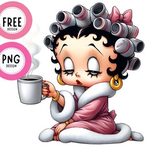Betty boop linda png, buenos días png, sublimaciones occidentales png, buenos días PNG, descargas de diseños, imágenes prediseñadas PNG, camisetas, descargas de sublimación