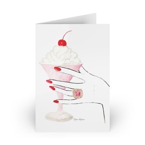 Sorbet Diamonds Card - Biglietto di auguri, Illustrazione di moda, Arte, Interno vuoto, Regalo, Buono regalo, Carte per ogni occasione, Arte dell'acquerello