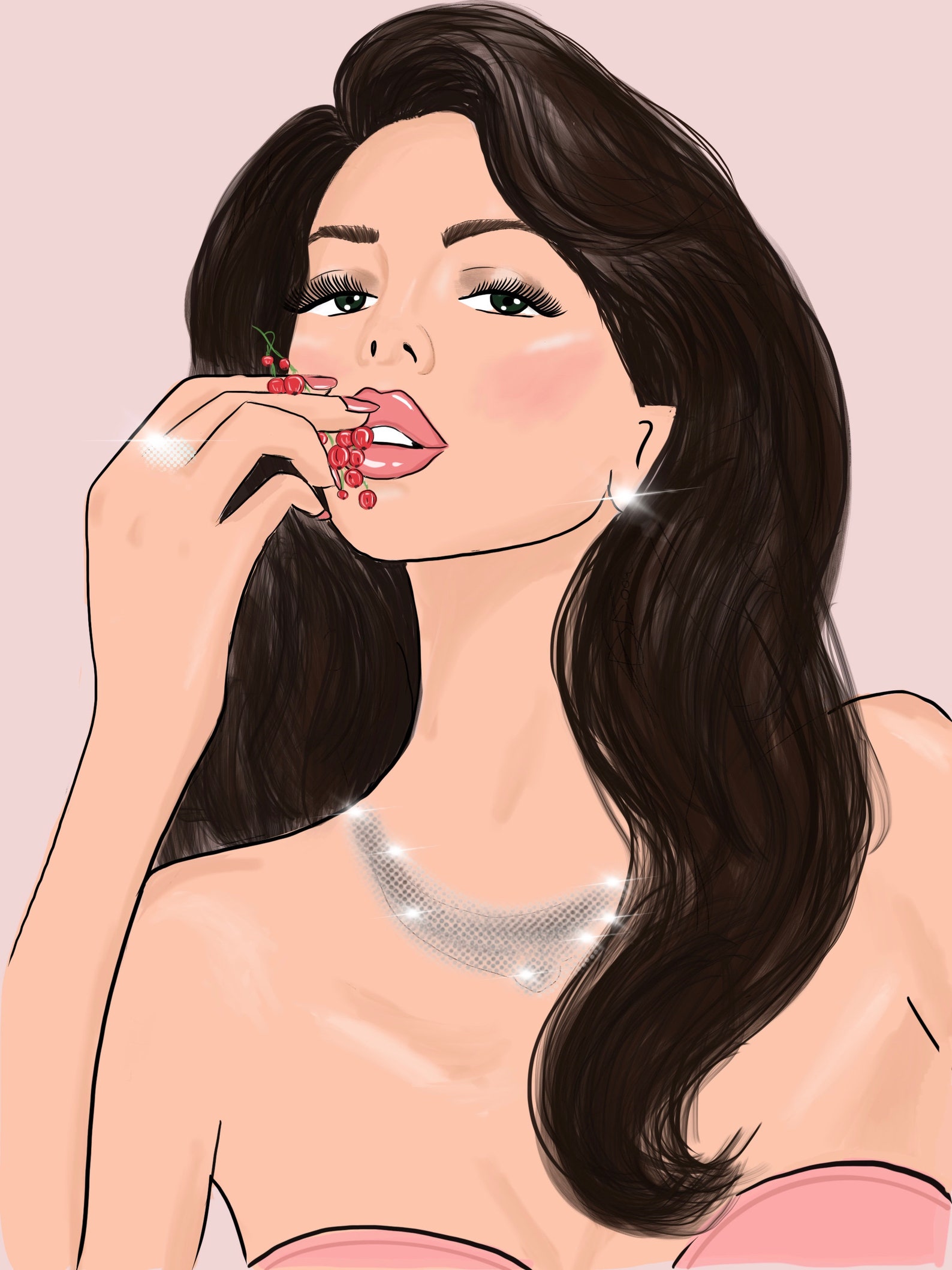 fashion-art-print-glam-wall-decor-pink-art-elegant-wall-etsy