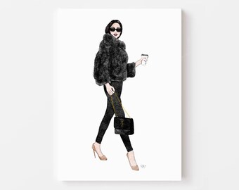 Boss Woman Fashion Illustration Art Print – Chic Office Decor