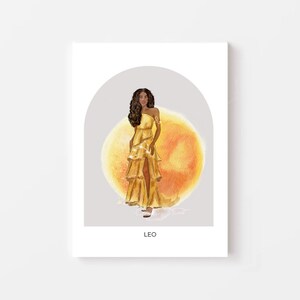 Leo Art print - Girly Watercolor Art - Watercolor Fashion Artwork - Fashion art Print - Fashion illustration - wall art - Zodiac art