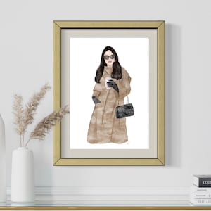 Stampe di caffè d'arte di design di illustrazioni di moda per l'armadio di casa, opere d'arte, decorazioni per gallerie, regali di ispirazione per gli amanti della moda, opere d'arte glam