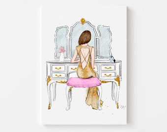Mädchen Kunst Druck: Fashion Illustration, Glam Decor