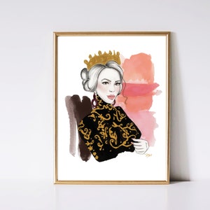 Queen No. 2 Textured Painting Wall Art - Barocco - Simple Fashion Artwork - Fashion art Print, Silver acrylic painting, Feminine art prints