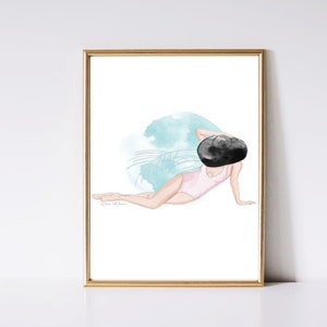 Summer Lounge Print - Nina Maric Illustration - Strandmode Aquarell Malerei Wanddeko - Sonnenhut SommerMädchen - Einfaches Mode Kunstwerk