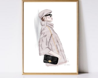 Fashion Illustration Art Print, Girly Home Decor