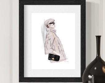 Watercolor Fashion Illustration Print, Chic Home Gallery Wall Art