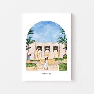 Ragazza in Marocco - Arte di viaggio - Opere d'arte di moda ad acquerello - Stampa artistica di moda - Illustrazione di moda - Decorazioni per la casa - Arte mondiale