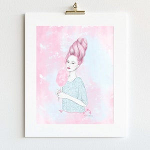 Candy Art Prints for Home Artwork Gallery Wall Art for Living Room Wall Decor for Nursery Kids Artwork Decorating Cotton Candy Painting