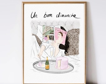 Fashion Illustration Print, Luxury Closet Wall Art, Watercolour Art Print, Gift for Her