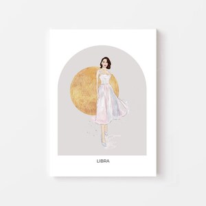 Libra Art print - Girly Watercolor Art - Watercolor Fashion Artwork - Fashion art Print - Fashion illustration - wall art - Zodiac art