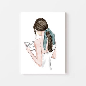 Minimalist Home Decor Art Print for Home Book Artwork Gift for Reader Girly Art Print for Dorm Room Decorating Prints Elegant Watercdolor