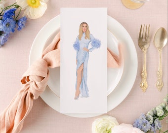 Custom Watercolor Portrait for Wedding, Personalized Illustration