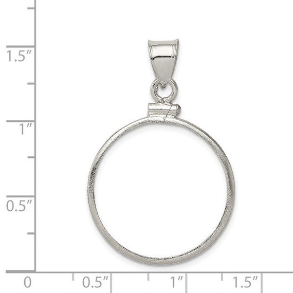 10k Yellow Gold Polished 32.0mm X 2.85mm Screw Top Coin Bezel Pendant