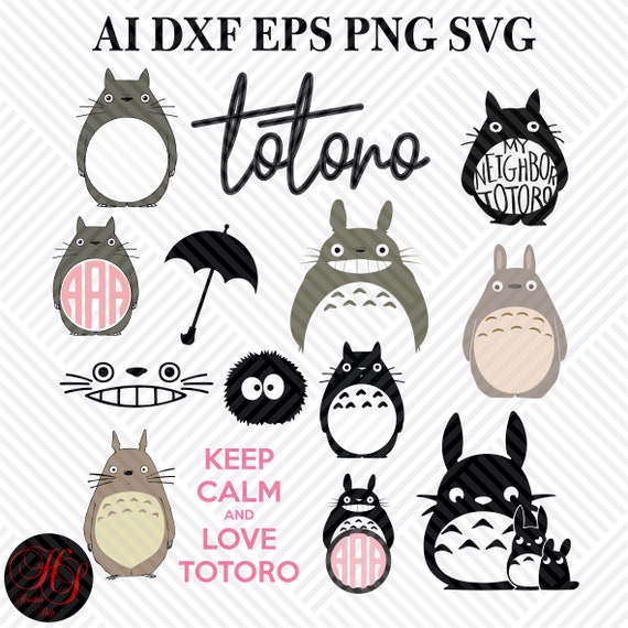 Totoro Svgtotoro Cliparttotoro Silhouetteanime SvgFiles | Etsy