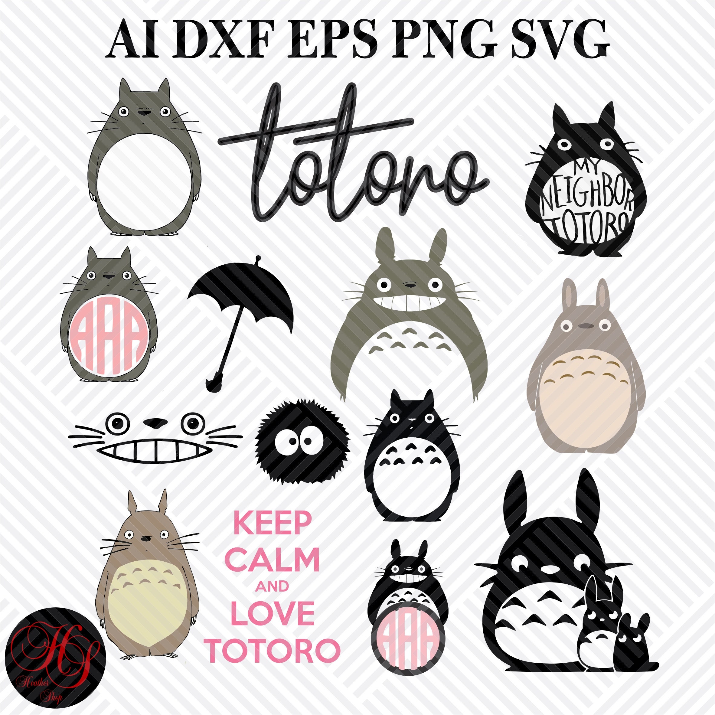 Download Totoro Svgtotoro Cliparttotoro Silhouetteanime SvgFiles | Etsy