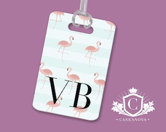 Red Flamingo Team Floral Luggage Tag Label Travel Bag Label With Privacy Cover Luggage Tag Leather Personalized Suitcase Tag Travel Accessories