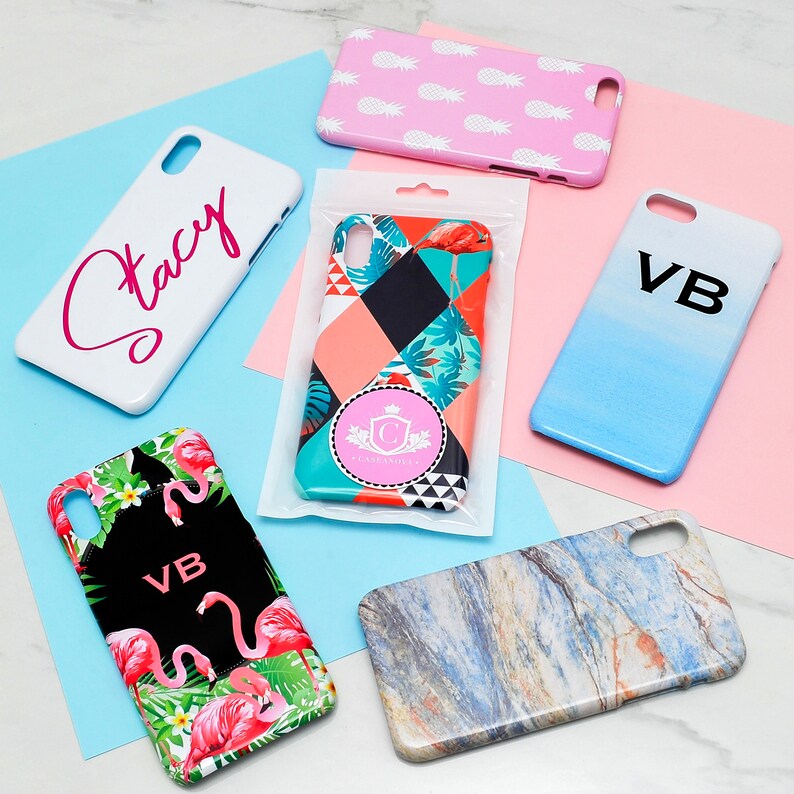 Grey Marble Custom Initials iPhone Case X 8 7 Plus 6S Etsy