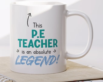 Thank you Gift Mug for P.E Teacher - Leaving Presents, Well Done on your New Job, Office Cups, Work Mug for Her or Him, Promotion Present