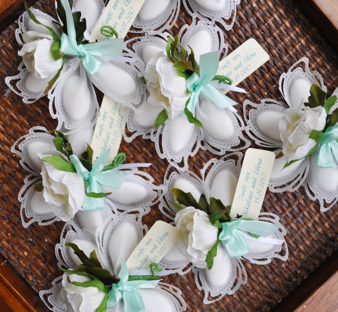 10 Beige Garden Rose Bomboniere Italian Wedding Favors With Etsy