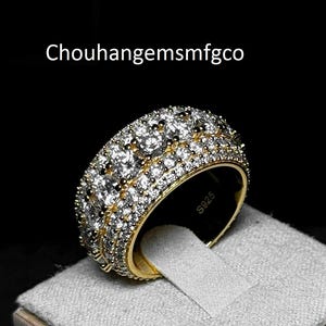 Multi layer Round Cut Certified GRA Moissanite Diamond Ring, 925 Sterling Silver Ring, Engagement Band Ring, Anniversary Ring, Wedding Ring