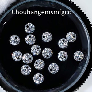 Diamante coltivato in laboratorio con fori di perforazione rotondi, colore bianco D VVS1, taglio manuale eccellente, diamante coltivato in laboratorio con certificato