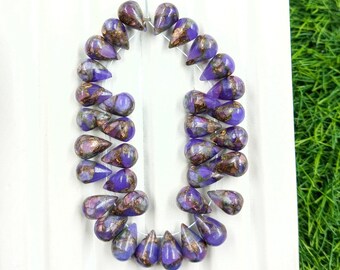 Blauwkoperturquoise gladde traanbrioletten, koperblauwe turquoise kralen, fantastisch item voor een lage prijs, maat 12 x 8 mm, 34 stuks streng