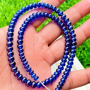 AAAA++ blauwe saffier gladde rondelle kralen, saffierkralen van topkwaliteit, zeldzaamste blauwe saffier edelsteenkralen voor sieraden, 6-7 mm 16 inch