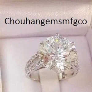 Certified GRA Moissanite Diamond Ring, Wedding Ring, 925 Sterling Silver Round Cut Ring, Solitaire Engagement Ring, Anniversary Gift for Her