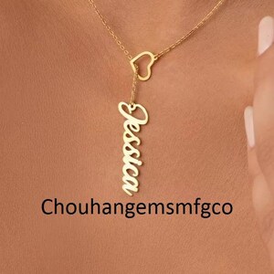Lindo pingente de coração com assinatura de nome em colar de prata esterlina 925, pingente de letra de nome personalizado em joias de prata