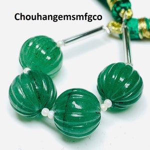 Natural Green Strawberry Quartz Carved Gemstone Beads, Beautiful Water Melon Shape Beads Strawberry Quartz, Size 12mm 10 Pieces